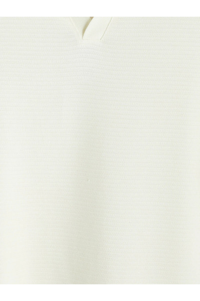 LC Waikiki Ecru Polo Collar Men's Knitwear T-Shirt