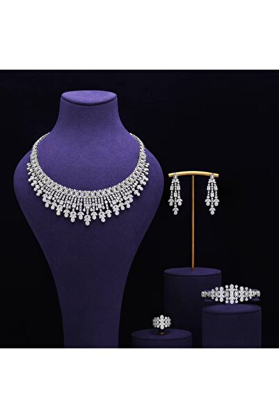 jewelrystore Luxury Diamond-Like Zircon Accessories Set with Box
