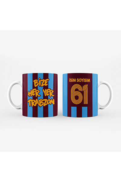 Neonpleksi Bordo Mavi Bize Her Yer Trabzon Forma Tasarımlı Kişiye Özel Baskıl...