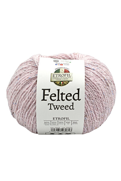 Etrofil Felted Tweed Knitting Yarn Powder Marble 50% Organic Merino Wool 25% ...