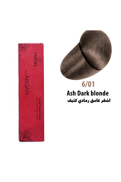 pasteel Italian Argan Hair Dye, 6/01 Dark Ash Blonde Intense, 100ml by Bastil