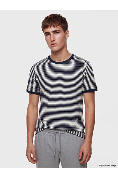 LC Waikiki Vizyon New Season Crew Neck Striped Combed Cotton Men's T-Shirt