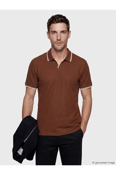 LC Waikiki Nevavm Polo Collar Pique Men's T-Shirt with Difference