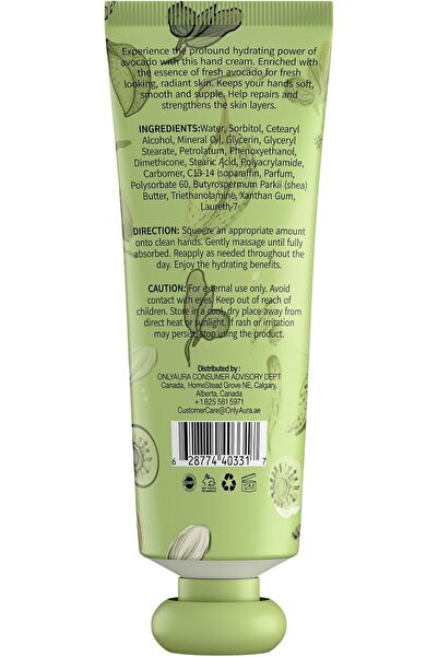 ONLY Onlyaura Avocado Hand Cream 80ML, Intense Nourishment for Soft, Smooth Hands, Rebalance Dryness