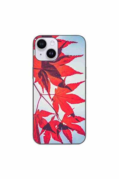 OEM Husa compatibila cu Apple iPhone 14 Silicon Gel Tpu Model Frunze de toamna