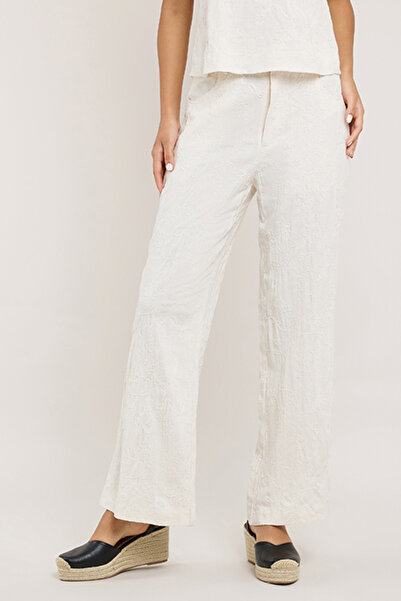 R&B Dori Work Straight Fit Pants with Button Closure