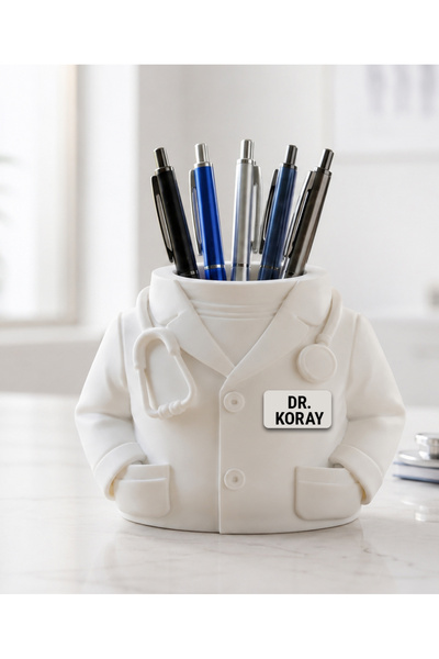 GRAFİLLİ DESİGN Kişiye Özel Doktor Kalemlik – 3D Baskı Masaüstü Organizer