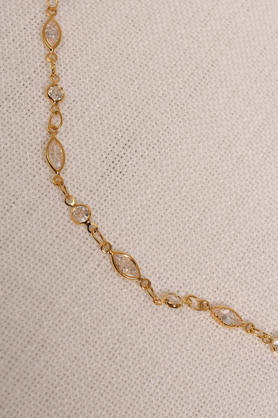 Süspüs Accessories White Meki̇k Stone Fine Necklace