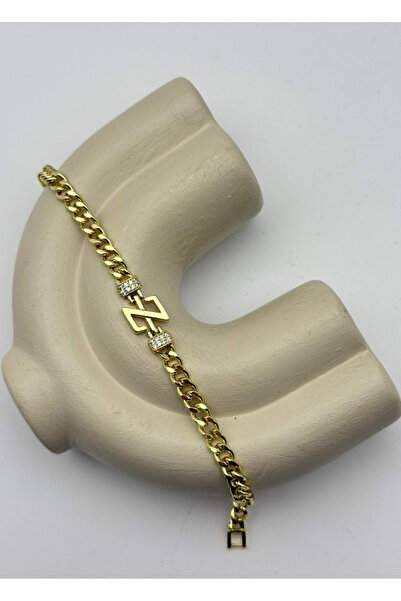 BİJU YILMAZ Vip Gold Z Letter Stone Gourmet Bracelet - 26Vipb44