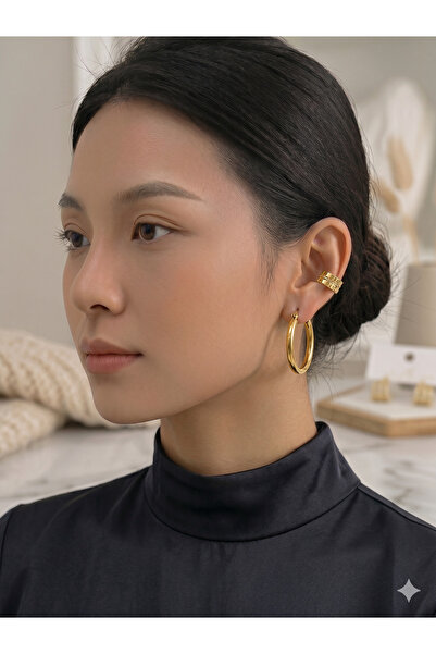 BİJU YILMAZ 26vipk19 - vip gold hoop earrings