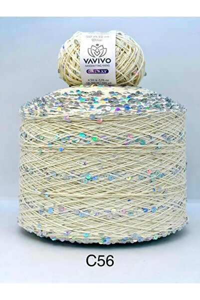 VAVIVO HANDKNITTING YARNS 50Gr Vavivo Galaxy 3+6 mm Thick Sequined Hand Knitt...