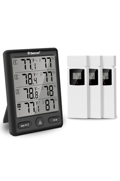 Geevon Termometru digital fără fir pentru utilizare în interior și exterior c...
