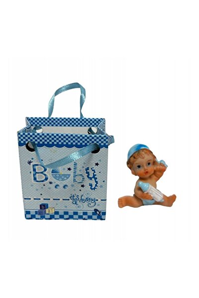 OEM Marturie Bebe cu Biberon Bleu (Set 10 buc)