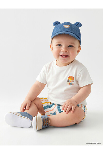 LC Waikiki Esvab • Modern & Distinctive Striped Baby Boy T-Shirt and Shorts