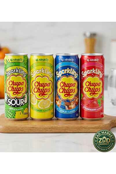 Chupa Chups مجموعة مشروب تشوبا تشوبس (Chupa Chups) الغازي الفوار – نكهات 4*33...