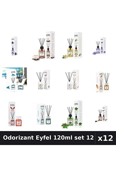 Eyfel Set 12 Odorizant Camera Betisoare 120ml - 12 Arome Asortate Parfum