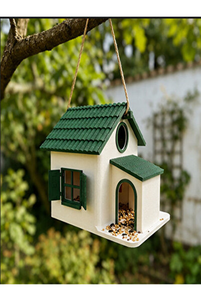 Butik Dekoratif Kuş Yemliği Askılı Bahçe ve Balkon Kuş Evi Suya Dayanıklı Kuş...