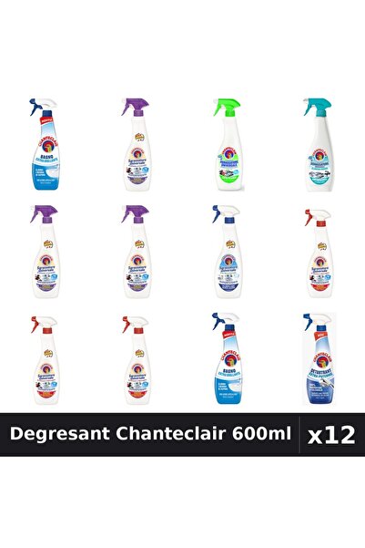 Chanteclair Set 12 Degresant Universal 600ml - 8 Arome Asortate - Curatenie Casa