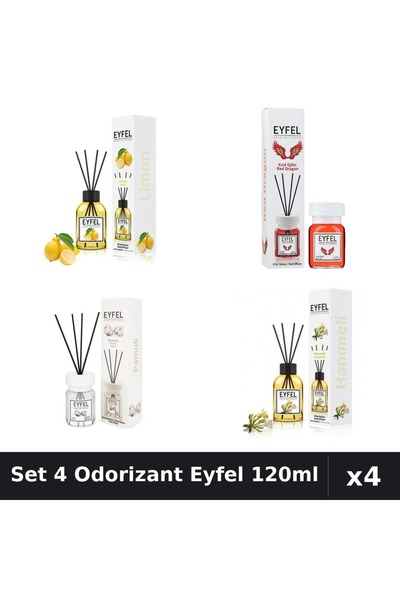 Eyfel Set 4 Odorizante Camera Betisoare, Bumbac, Lamaie, Mana Maicii Domnului...