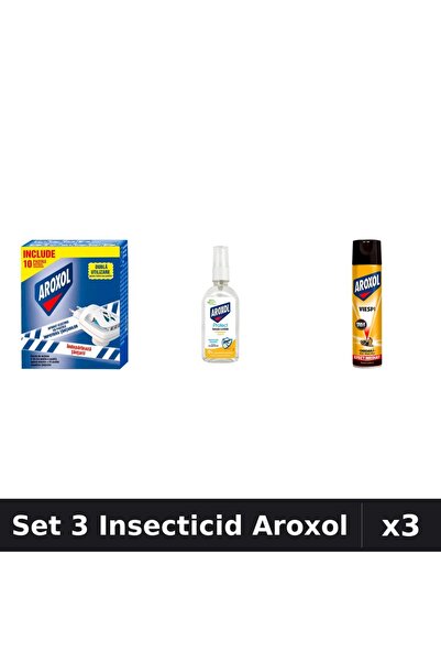 Aroxol Set 3 Produse Anti-Insecte - Loțiune Repelent Insecte Aroxol, Pastile/...