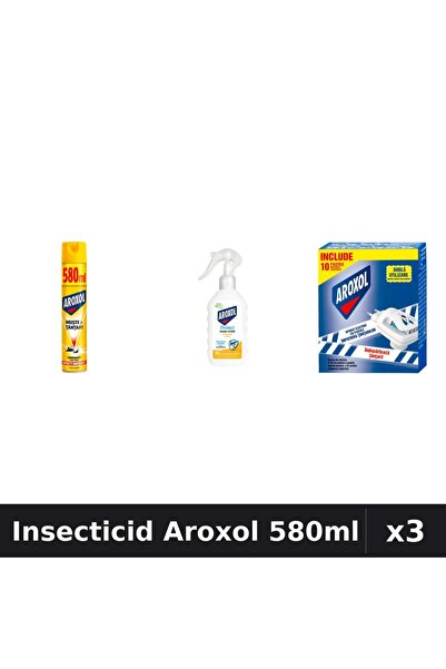 Aroxol Set 3 Insecticid - Spray 580ml, Loțiune Repelent 200ml, Pastile Anti-I...