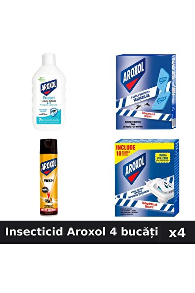 Aroxol Set 4 Insecticid - Loțiune 200ml, Spray 400ml, Spirale Anti-Insecte