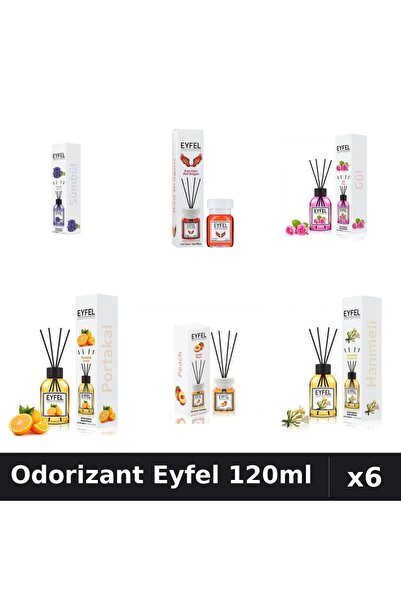 Eyfel Set 6 Odorizante Camera Betisoare - 6 Arome Asortate, 120ml Parfum