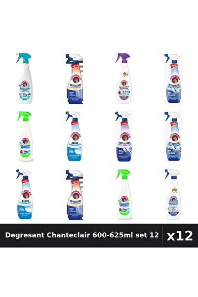 Chanteclair Set 12 Degresant Universal 600-625ml - 8 Arome Asortate, Anticalc...
