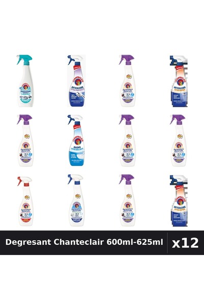 Chanteclair Set 12 Degresant Universal 600ml-625ml - 8 Arome, Anticalcar, Lav...