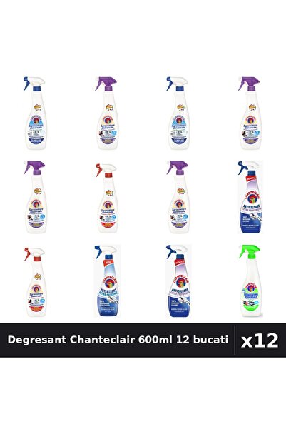 Chanteclair Set 12 Degresant Universal 600-625ml - 7 Arome Asortate Curatenie...