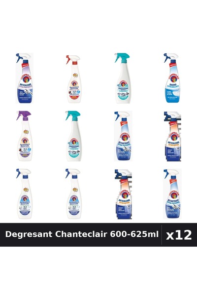 Chanteclair Set 12 Degresant Universal 600-625ml - 8 Arome Asortate - Curaten...