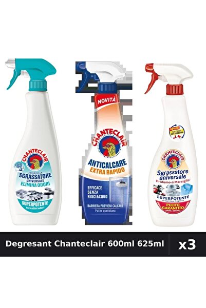Chanteclair Set 3 Degresant Universal 600ml - Anti-Miros, Anticalcar, Marsilia