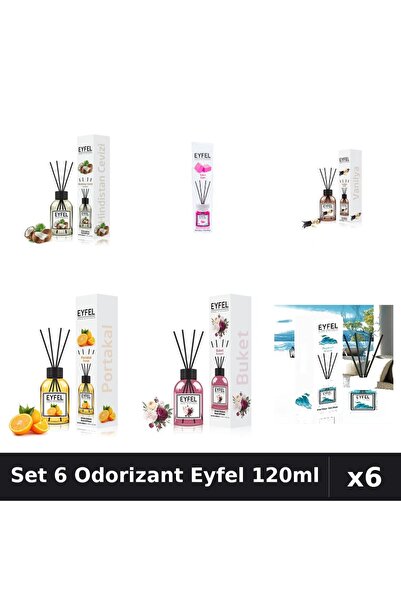 Eyfel Set 6 Odorizante Camera Betisoare, Bouquet, Bubble Gum, Nuca De Cocos, ...