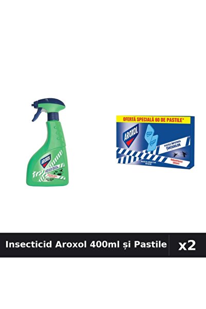 Aroxol Set 2 Insecticid 400ml + 60 Pastile - Spray și Spirale Anti-Insecte