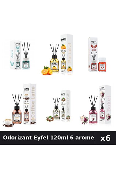 Eyfel Set 6 Odorizante Camera Betisoare 120ml - Angel, Portocala, Red Dragon,...