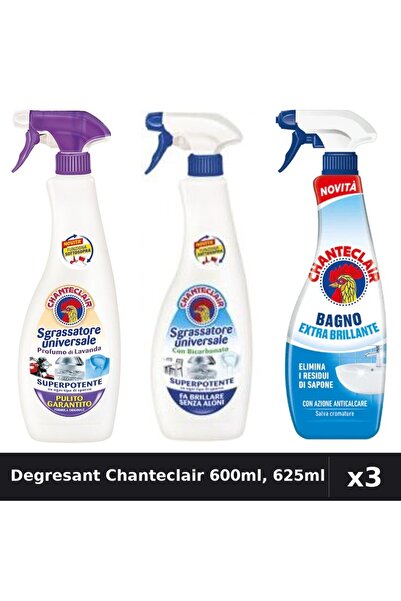 Chanteclair Set 3 Degresant Universal 600ml - Lavanda, Bicarbonat, Anticalcar