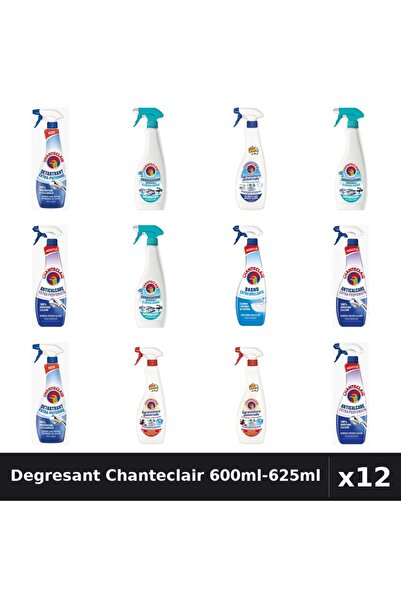 Chanteclair Set 12 Degresant Universal 600ml-625ml - 6 Arome, Detartrant, Ant...