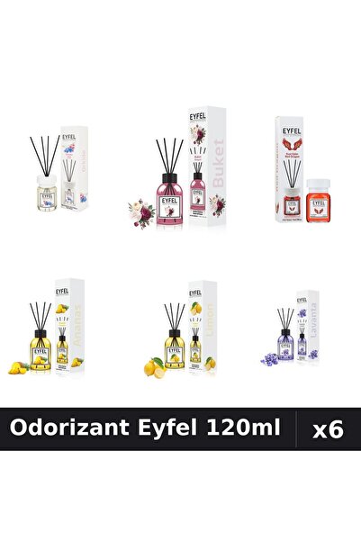 Eyfel Set 6 Odorizante Camera Betisoare - 6 Arome Asortate, 120ml Parfum