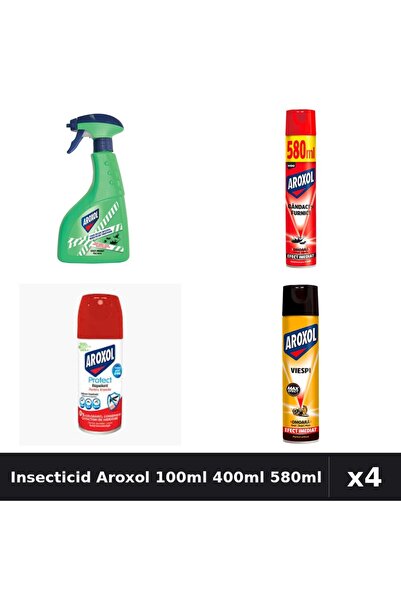 Aroxol Set 4 Spray Insecticid 100ml-400ml-580ml - Anti Insecte Eficient