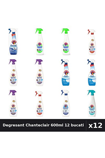 Chanteclair Set 12 Degresant Universal 600ml-625ml - 7 Arome, Detartrant, Ant...