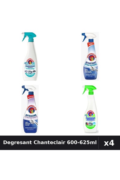 Chanteclair Set 4 Degresant Universal 600-625ml - Anti-Miros, Lamaie, Detartrant