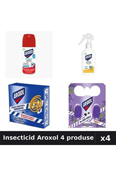 Aroxol Set 4 Insecticid - Spray 100ml, Loțiune 200ml, Spirale 10+2 buc - Prot...