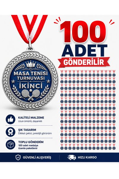 HiperAD Reklam MASA TENİSİ TURNUVASI İKİNCİLİK MADALYASI Metal | Ödül Madalyası İKİNCİLİK Yarışma Okul Spor Tören MASA TENİSİ 100 ADET