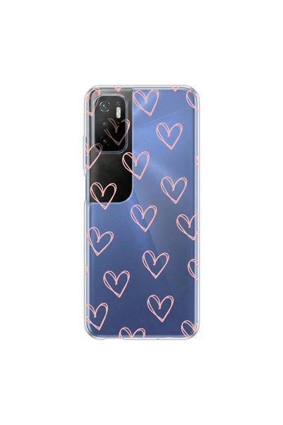 PPKin Poco M3 Pro Compatible Heart 6 Design Transparent Case
