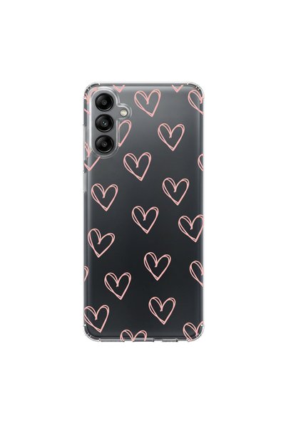 PPKin Samsung Galaxy A04S Compatible Heart 6 Design Transparent Case