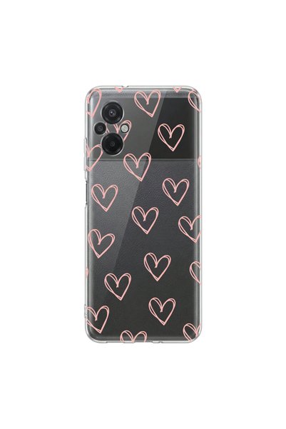 PPKin Poco M5 Compatible Heart 6 Design Transparent Case