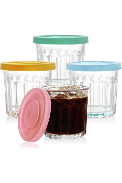 Arabest 4-Pack Glass Jars,13Oz,Leakage-Proof Lid,400ml Clear Storage,for Seas...