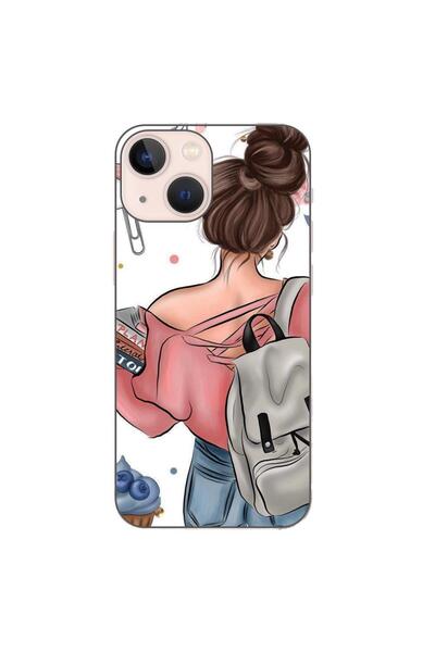 OEM Husa compatibila cu Apple iPhone 13 Mini Silicon Gel Tpu Model Girl Fashi...