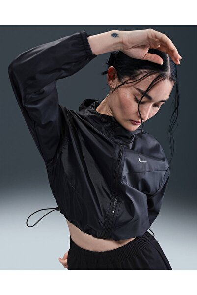 Nike Windrunner Woven Hooded Women's Jacket Siyah Kadın Spor Ceket