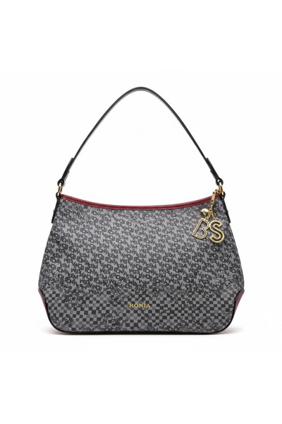 Genaric Sembonia Monogram & Checkered Hobo Bag with BS Charm